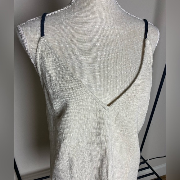 Matin Double Layer V Neck Singlet Ivory Black Top Size 8 - Picture 4 of 12